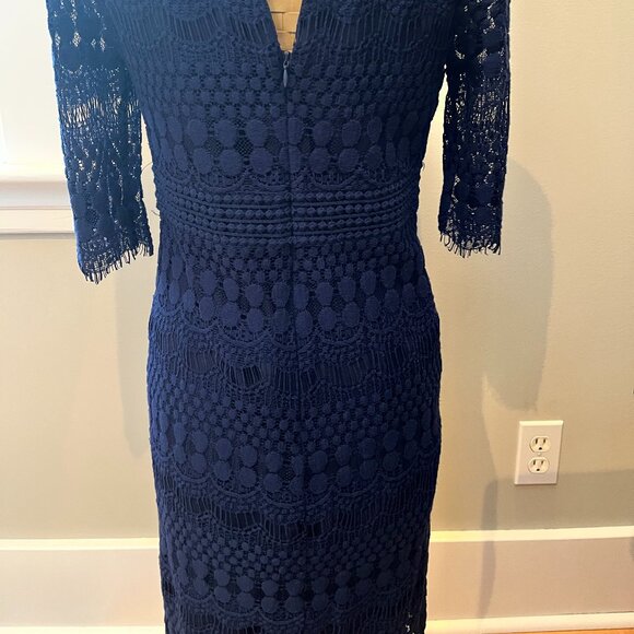 Darling 3/4 Length Crochet/Lace Dress, Size Medium - Picture 2 of 6